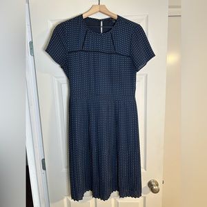 Banana Republic Navy w/ White Polka Dots Dress - Size 6 - 40 inches long